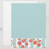 Pink Grapefruit Pattern on Green Stripes (Front/Back)
