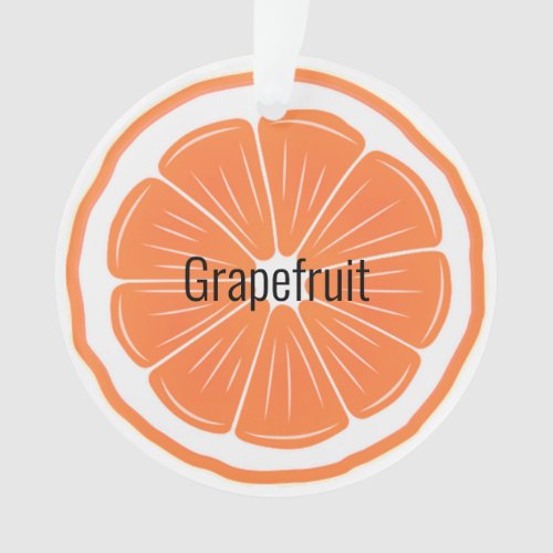 Pink Grapefruit Slice Citrus Acrylic Ornament