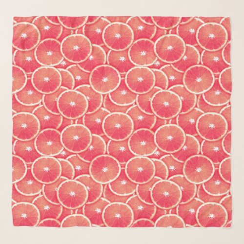 Pink Grapefruit Slice Digital Montage Scarf