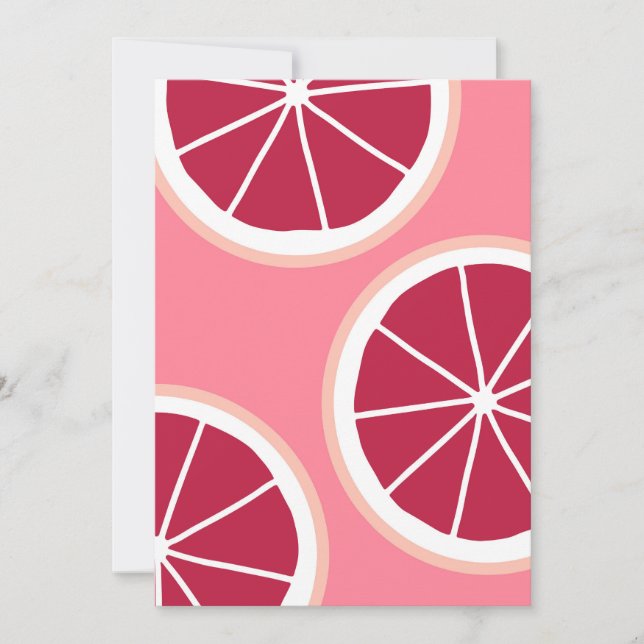 Pink Grapefruit Slice Invitation (Front)