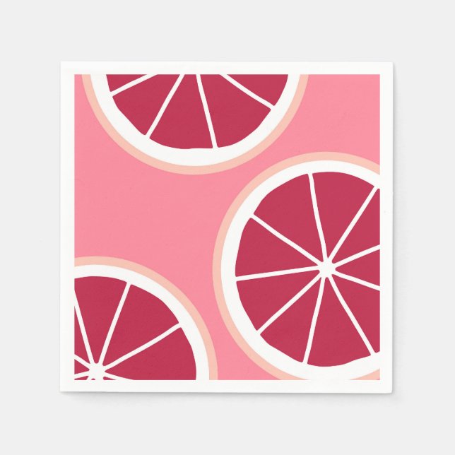 Pink Grapefruit Slice Napkins (Front)
