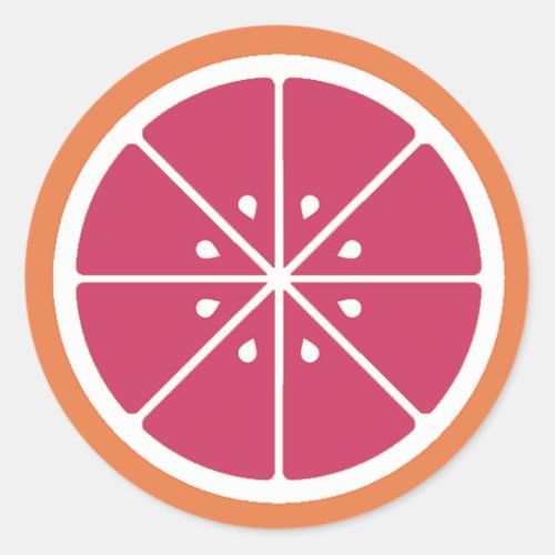 Pink Grapefruit Slice Sticker