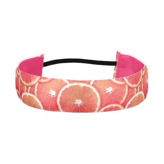 Pink grapefruit slices athletic headband (Front)