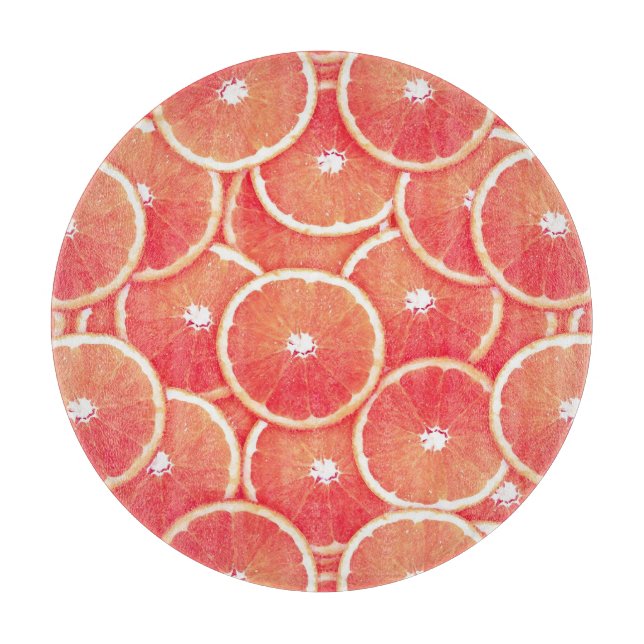Pink grapefruit slices cutting board (Front)