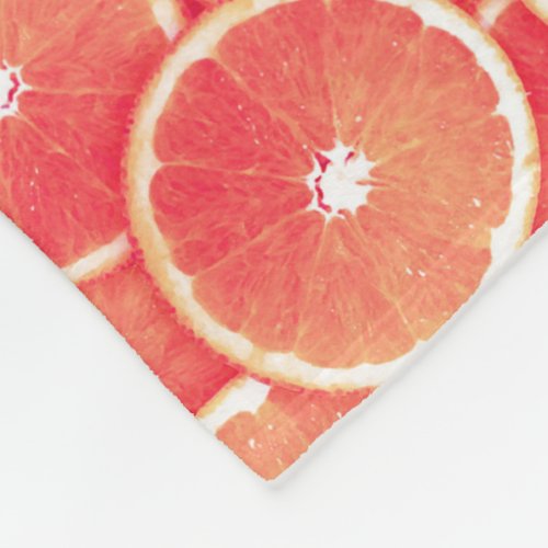 Pink grapefruit slices fleece blanket