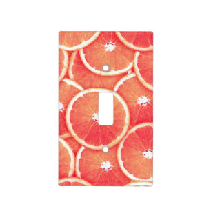 Pink grapefruit slices light switch cover