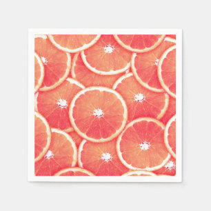 Pink grapefruit slices paper napkins