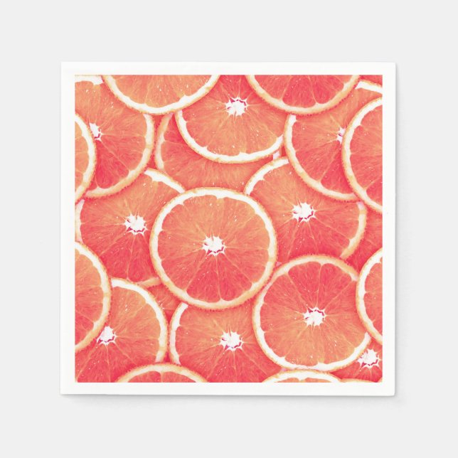 Pink grapefruit slices paper napkins (Front)