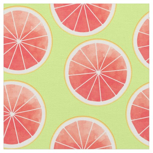 Pink Grapefruit Slices Pattern Fabric