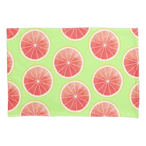 Pink Grapefruit Slices Pattern Pillow Case