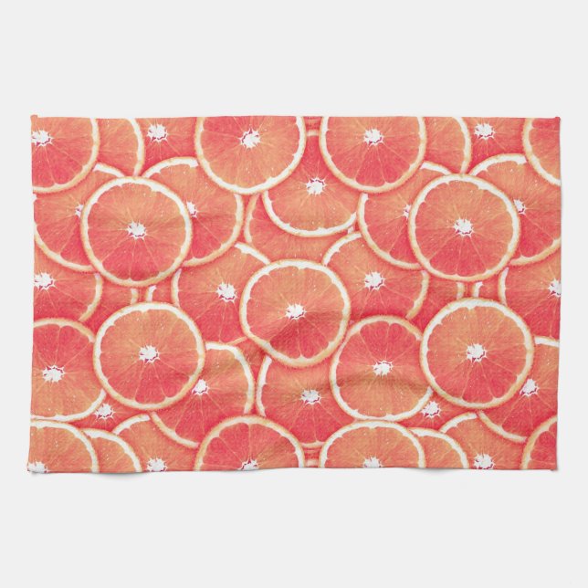 Pink grapefruit slices towel (Horizontal)