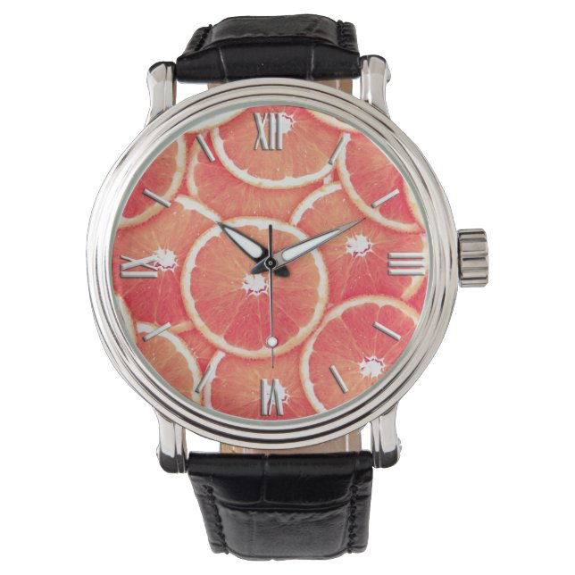 Pink grapefruit slices watch (Front)