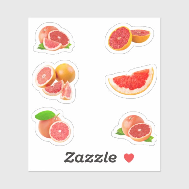 Pink Grapefruit Stickers (Sheet)