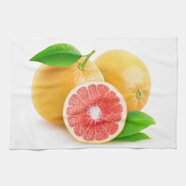 Pink grapefruits kitchen towel (Horizontal)