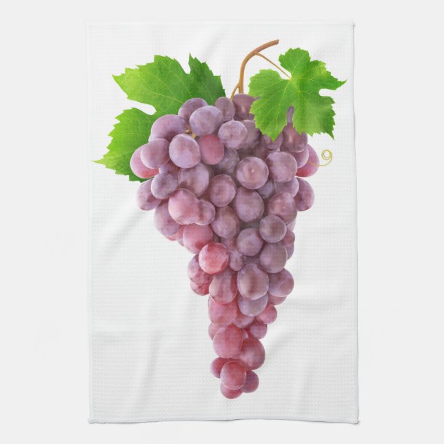 Pink grapes kitchen towel (Vertical)