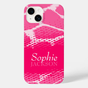 Pink graphic animal custom name Case-Mate iPhone 14 case