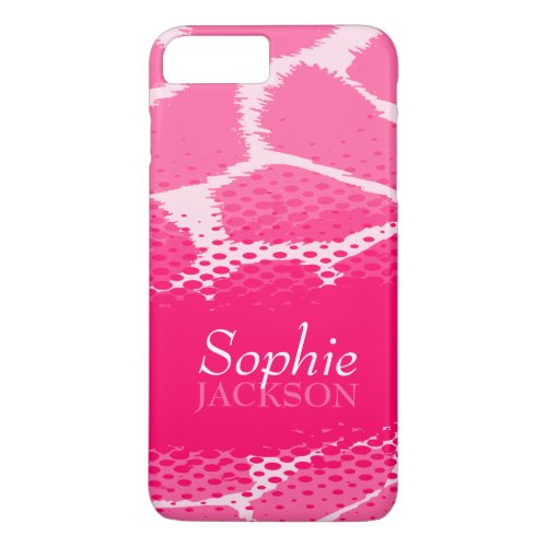 Pink graphic animal print custom name iPhone 8 plus7 plus case