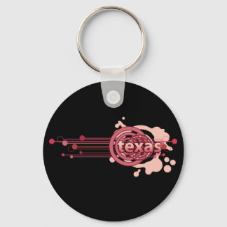 Pink Graphic Circle Texas Keychain Dark