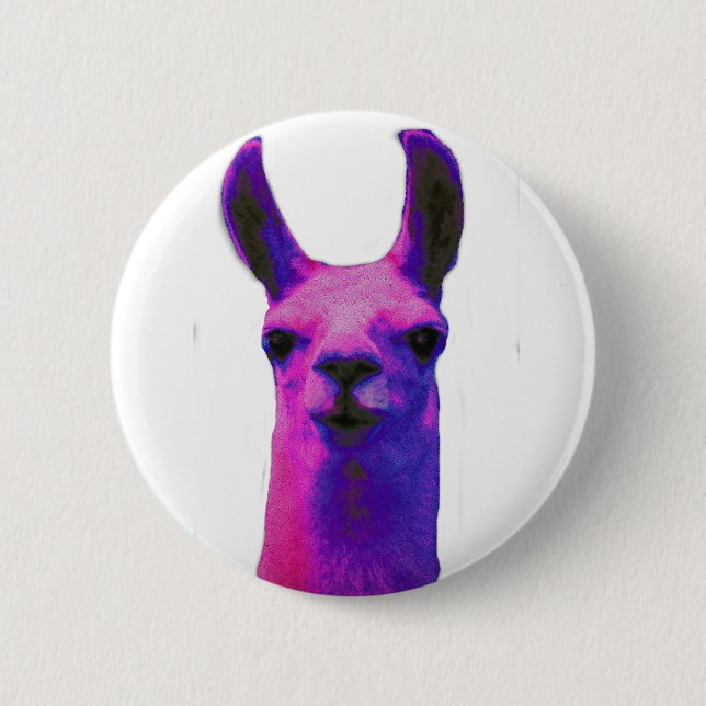 Pink Graphic Llama Button (Front)