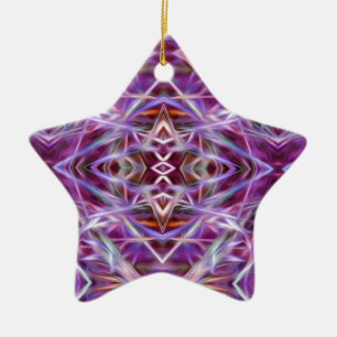 Pink Graphic Mandala Ceramic Ornament