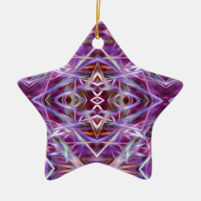 Pink Graphic Mandala Ceramic Ornament (Front)