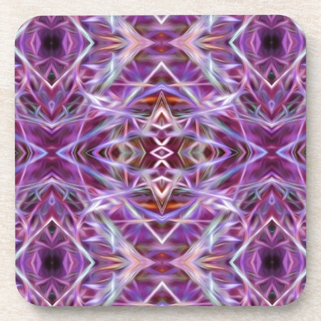 Pink Graphic Mandala Drink Coaster (Front)