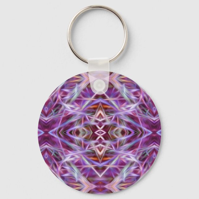 Pink Graphic Mandala Keychain (Front)