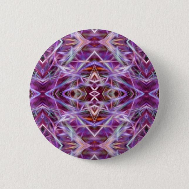Pink Graphic Mandala Pinback Button (Front)