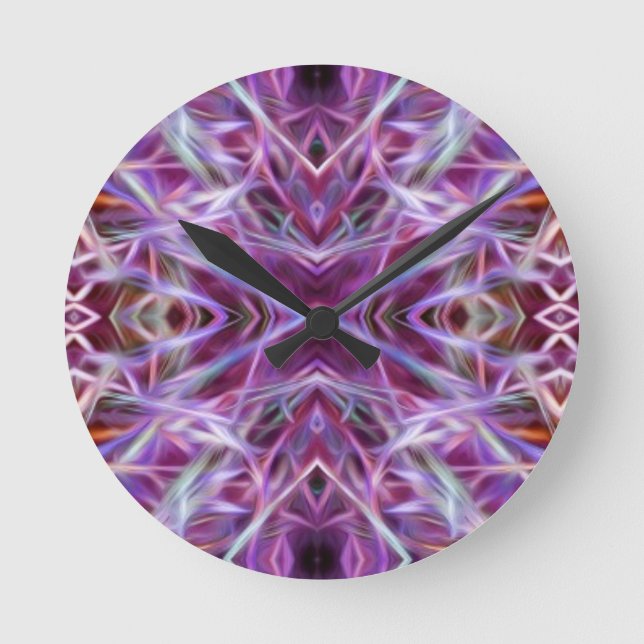 Pink Graphic Mandala Round Clock (Front)