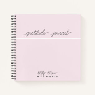 Pink Gratitude Journal - Cute Script Typography