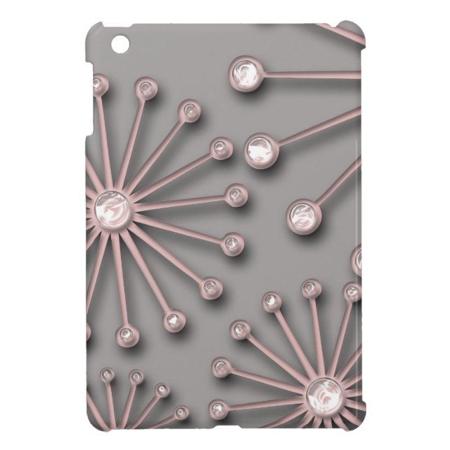 Pink & Gray Abstract Design - iPad Mini Cover For The iPad Mini (Back)
