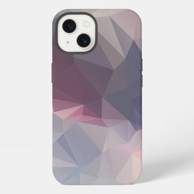 Pink Gray Abstract Pyramid Pattern Design Iphone Case (Back)