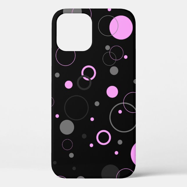 Pink Gray abstract seamless pattern with circles.  Case-Mate iPhone Case (Back)