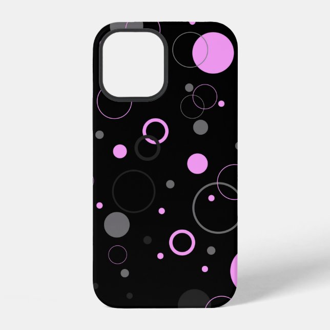 Pink Gray abstract seamless pattern with circles.  Iphone Case (Back)