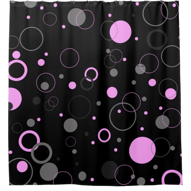 Pink Gray abstract seamless pattern with circles.  Shower Curtain (Front)