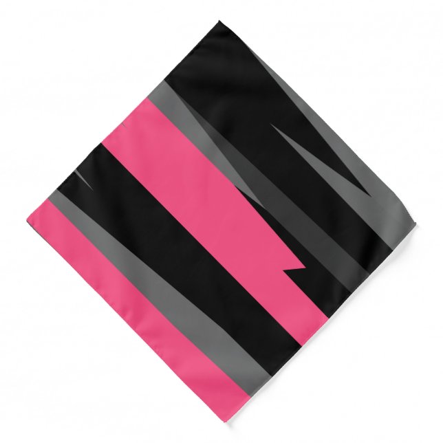 pink gray and black abstract    bandana (Front)