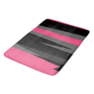 pink gray and black abstract   bath mat