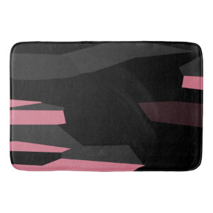 pink gray and black abstract   bath mat