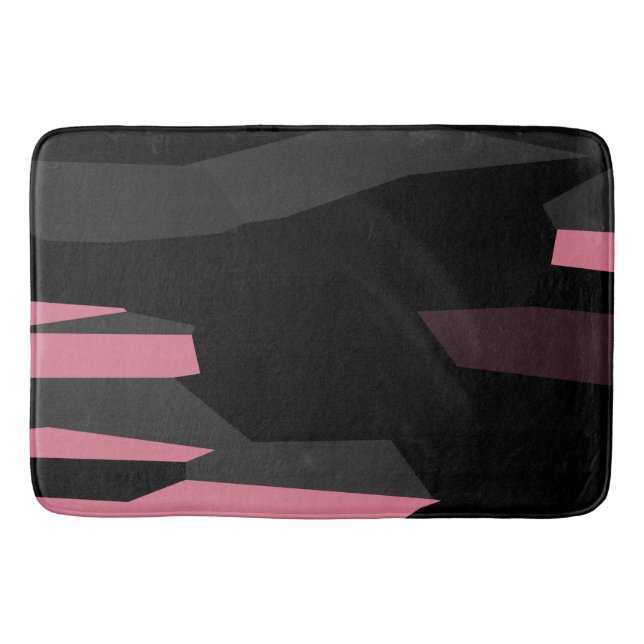 pink gray and black abstract   bath mat (Front)