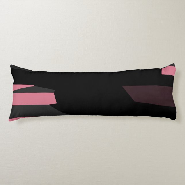 pink gray and black abstract  body pillow (Front)
