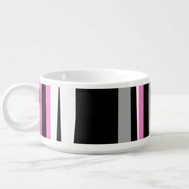pink gray and black abstract  bowl (Right)