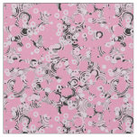 pink gray and black abstract fabric