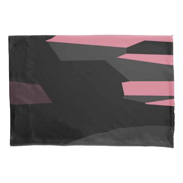 pink gray and black abstract    pillow case (Front)