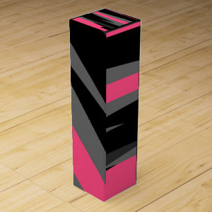 Pink Gray and Black Abstract Wine Box