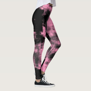 Pink Gray and Black Leggings