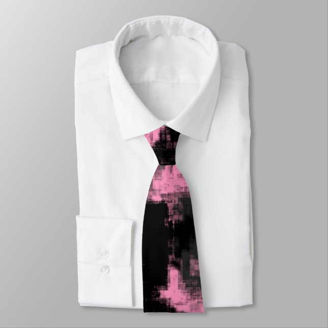 Pink Gray and Black Neck Tie (Tied)