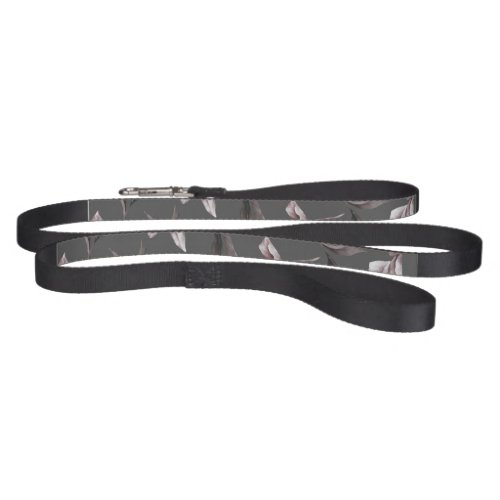 Pink gray and black rose pattern pet leash