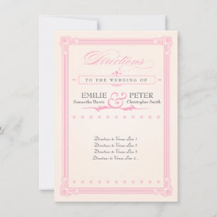 Pink, Gray and Cream Poster Style Directions Card