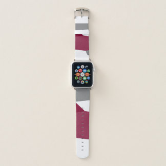 Pink Gray and White Abstract Apple Watch Band