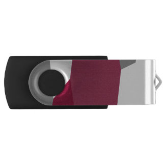 Pink Gray and White Abstract Flash Drive